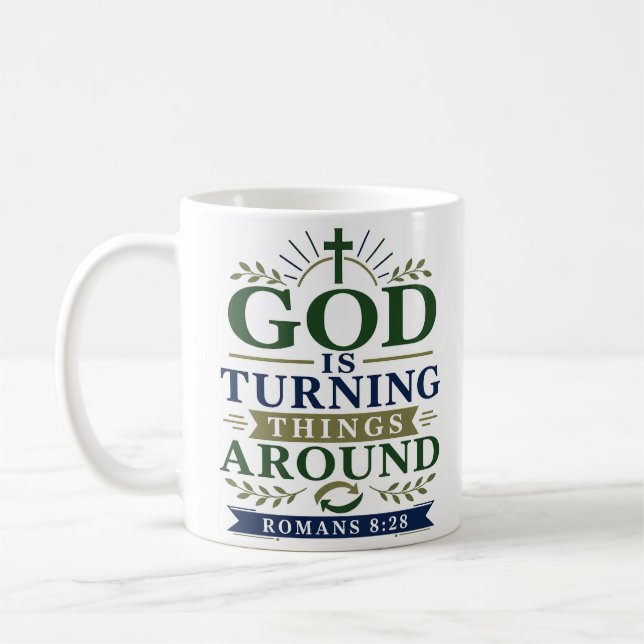 Gott wendet die Dinge Minimalistischer Christ  Kaffeetasse (Links)