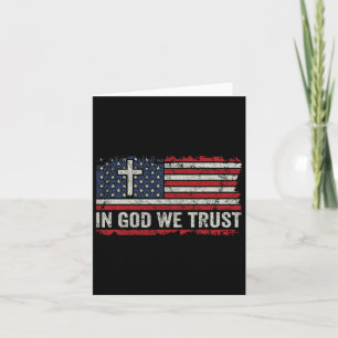 Gott wir vertrauen - Vintage US-Flagge kreuzen Pat Karte