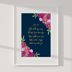 Gott wird alle Tränen abwischen Offenbarung 21:4 Poster