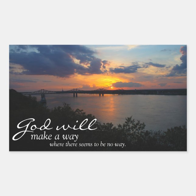 Gott wird einen Weg machen, scheint es keinen Weg  Rechteckiger Aufkleber (Vorderseite)