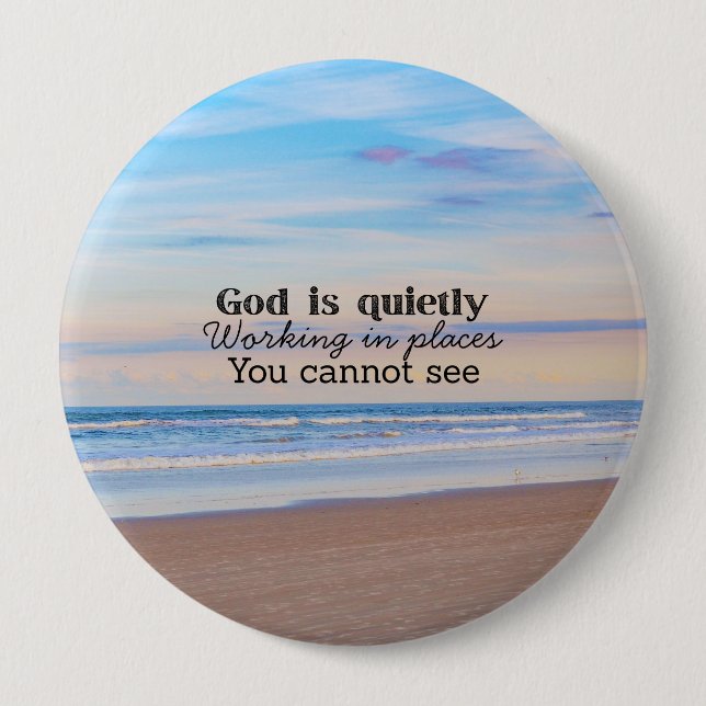 Gott wirkt christliche Typografie Biblisch Button (Vorderseite)