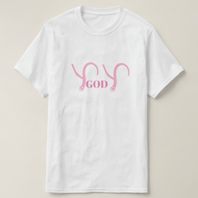 "Gott Y?" Entwurf der Kriyas-Sammlung T-Shirt (Design vorne)