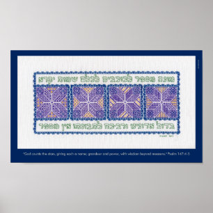 "Gott zählt die Sterne" Psalm 147:4-5, Übersetzung Poster