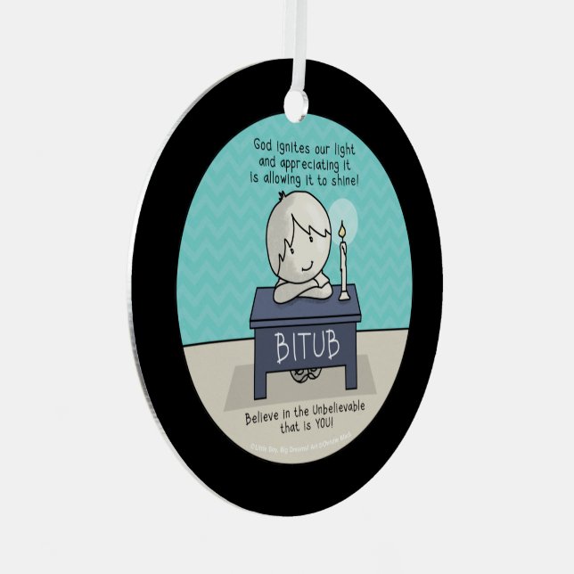 Gott zündet unser Licht Ornament Aus Metall (Vorderseite Rechts)