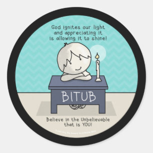 Gott zündet unser Licht Runder Aufkleber