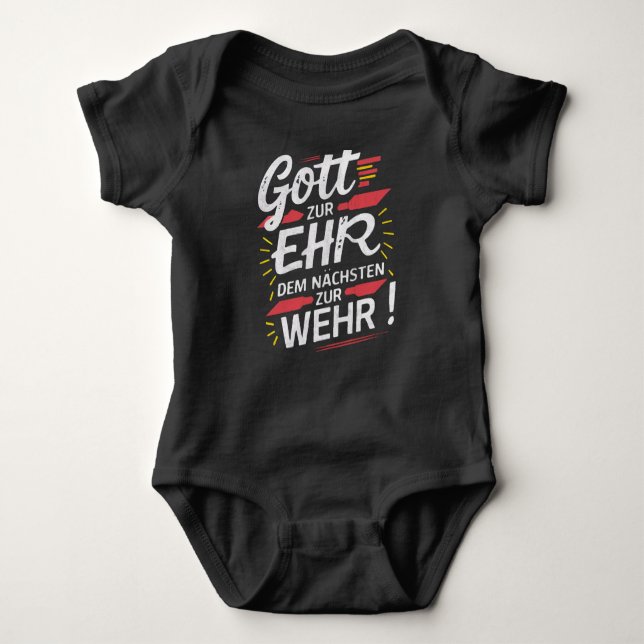 Gott zur Ehr dem Nächsten zur Wehr - Feuerwehr Baby Strampler (Vorderseite)