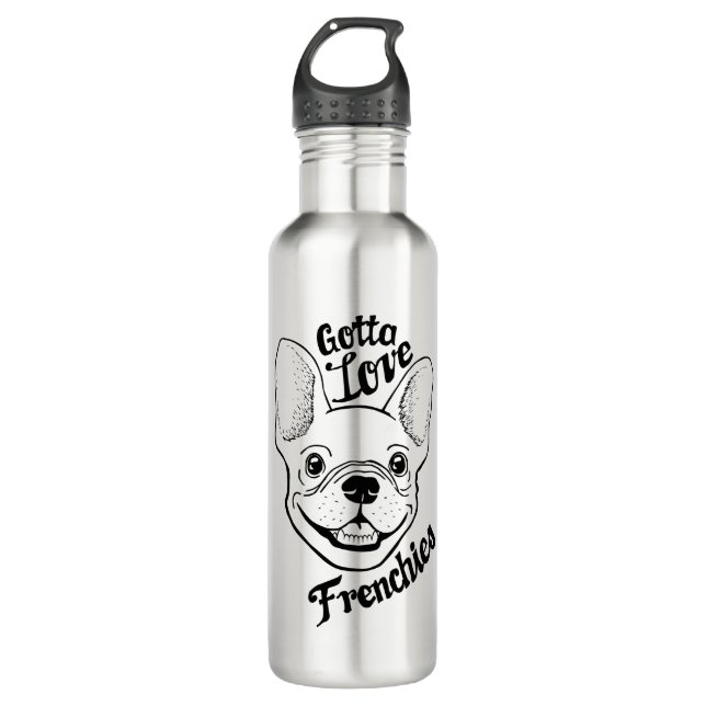 Gotta Liebe Frenchies Stainless Water Flasche Edelstahlflasche (Vorderseite)