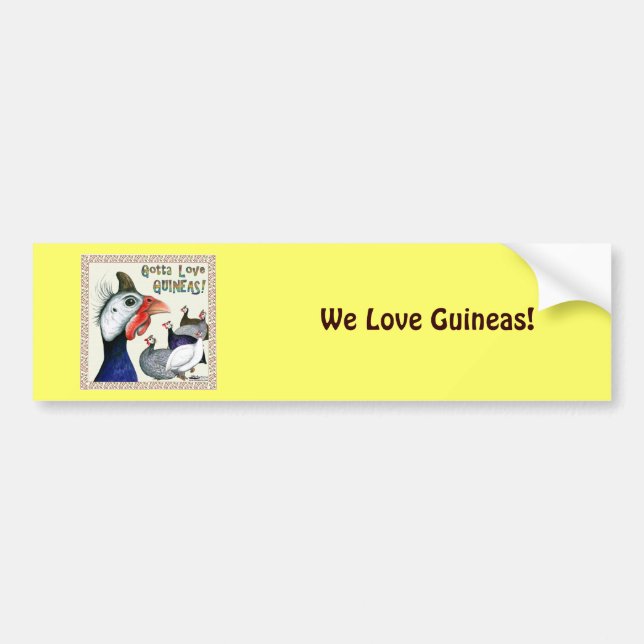 Gotta Liebe Guinea! Autoaufkleber (Vorne)