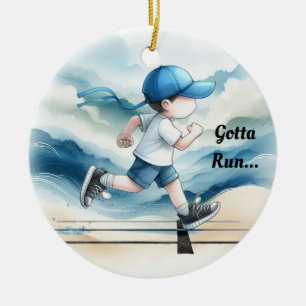 Gotta Run Male Runner Keepake Keramik Ornament