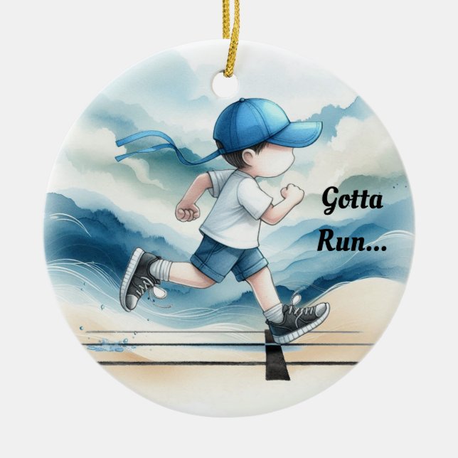 Gotta Run Male Runner Keepake Keramik Ornament (Vorne)