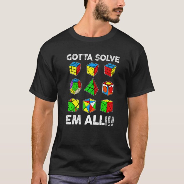 Gotta Solve Em All Speed Cubing konkurrenzfähiges  T-Shirt (Vorderseite)