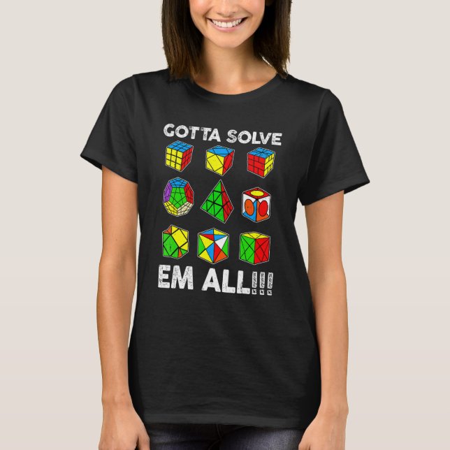 Gotta Solve Em All Speed Cubing konkurrenzfähiges  T-Shirt (Vorderseite)