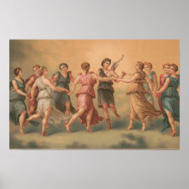 Götter tanzen in den Wolken mit Göttinnen Poster