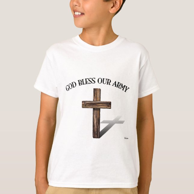GOTTES BLESS UNUR ARMY mit robustem Kreuz T-Shirt (Vorderseite)