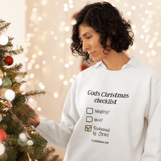 GOTTES CHRISTMAS CHECKLIST Christliche Frauen Sweatshirt (Von Creator hochgeladen)