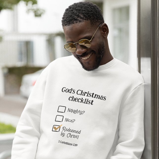 GOTTES CHRISTMAS CHECKLIST Christliche Männer Sweatshirt (Von Creator hochgeladen)