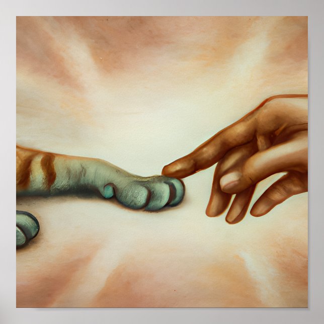 Gottes erschaffenes Cat Portrait Art Poster (Vorne)