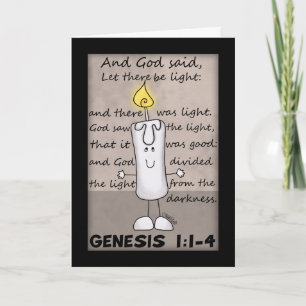 Gottes erschaffenes Licht-Genesis-Candlestick-Zeic Dankeskarte