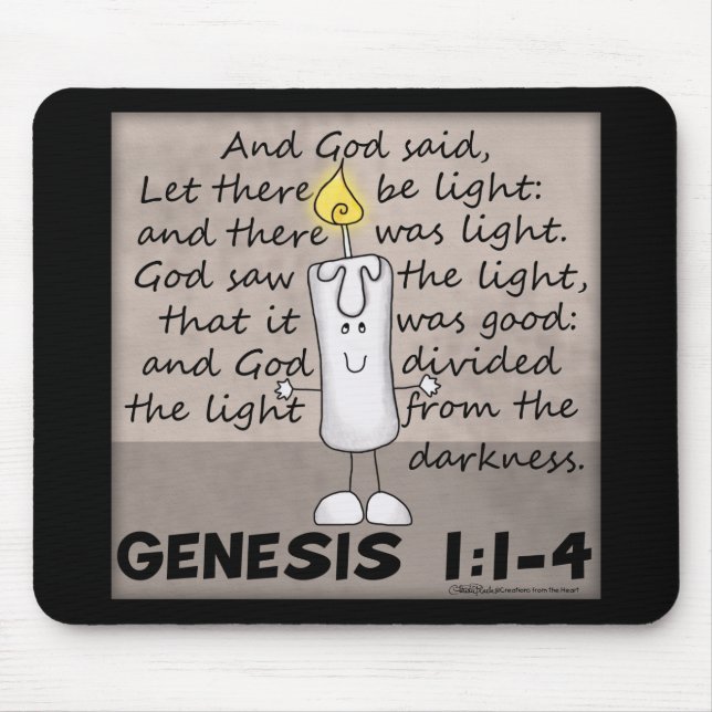 Gottes erschaffenes Licht-Genesis-Candlestick-Zeic Mousepad (Vorne)