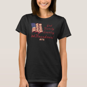 Gottes Familie Land 2. Änderung Amerikanische Flag T-Shirt