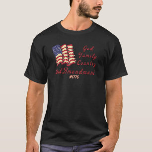 Gottes Familie Land 2. Änderung Amerikanische Flag T-Shirt