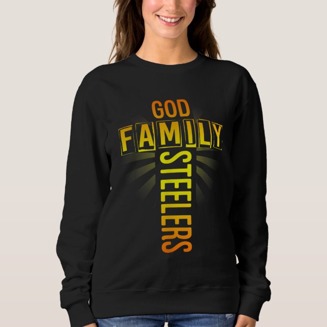 Gottes Familie Steeler Vatertag Geschenk Sweatshirt (Vorderseite)