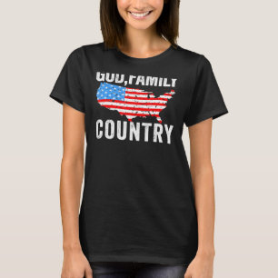Gottes Familienland Christlich amerikanisches Flag T-Shirt