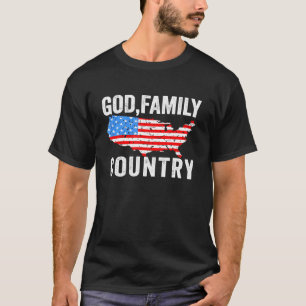 Gottes Familienland Christlich amerikanisches Flag T-Shirt
