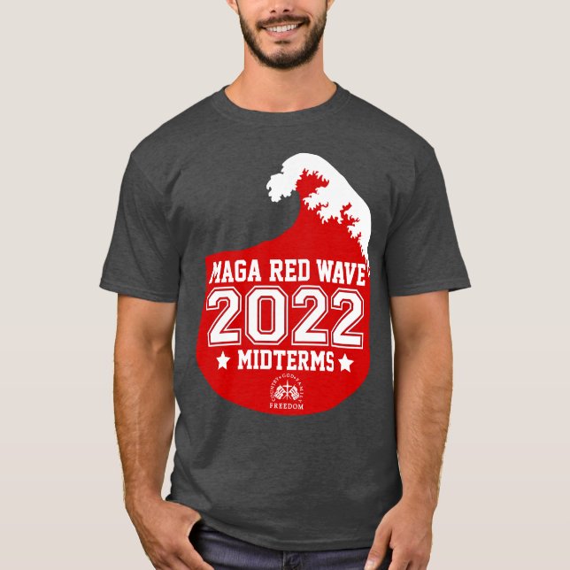 Gottes Familienland MAGA Rote Welle 2022 Mittelwer T-Shirt (Vorderseite)