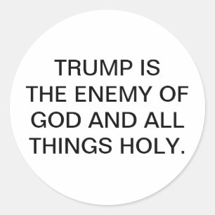 Gottes Feind Trump Hankamer Artjunkhaus Comic Art Runder Aufkleber