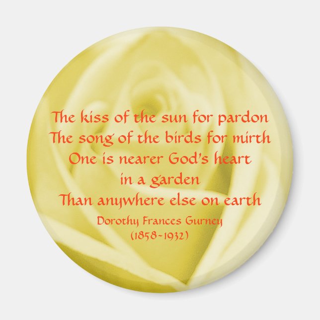 Gottes Garten Gedicht - Magnet (Vorne)