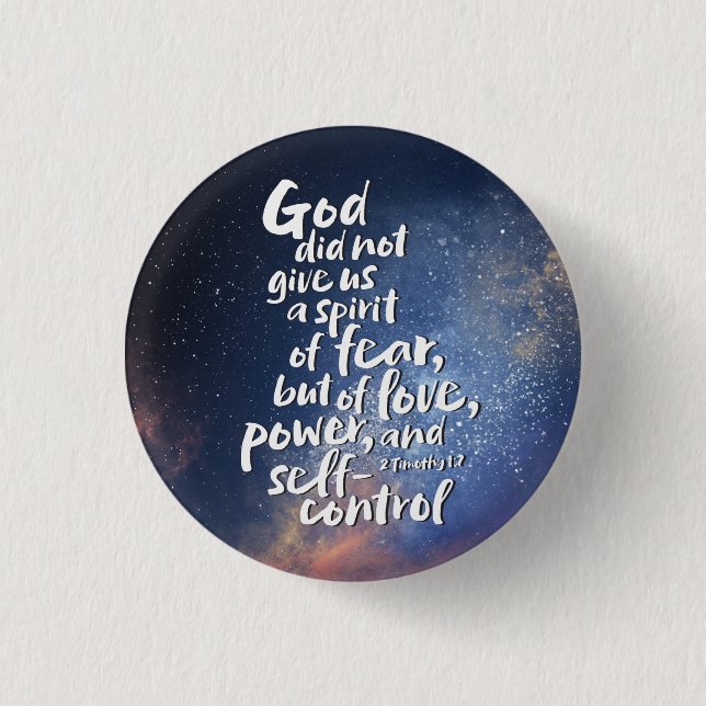 GOTTES Geist der Liebe NO FEAR Bible Verse Christl Button (Vorderseite)