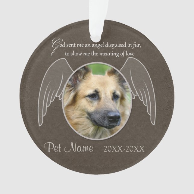Gottes Gesendet ein Engel Pet Beileid Custom Ornament (Vorderseite)