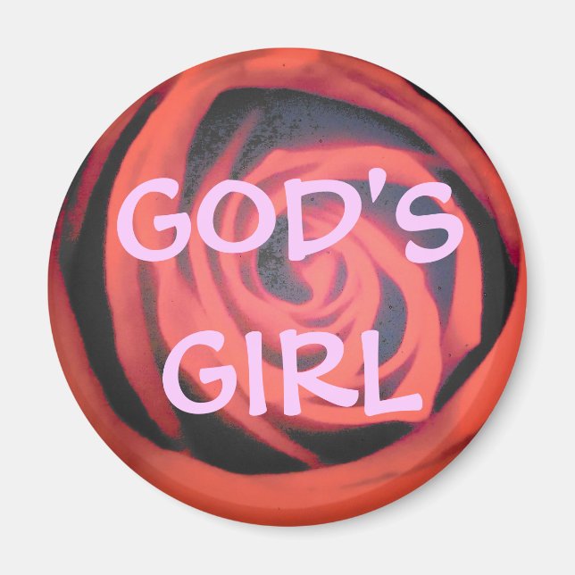 Gottes Girl-Rote Rose Magnet (Vorne)