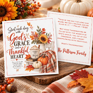 Gottes Gnade und ein dankbares Herz Thanksgiving-K Karte