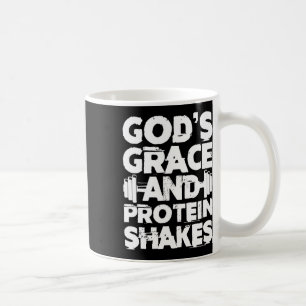Gottes Gnade und Eiweiß erschüttert Bodybuilding-F Kaffeetasse