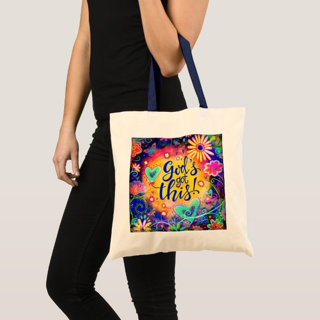 Gottes Got Zitat-Inspirivity Large Tote Bag Tragetasche (Vorderseite (Produkt))
