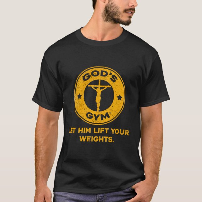 Gottes Gym Inspirational Bodybuilder Christliche F T-Shirt (Vorderseite)