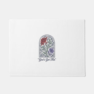 Gottes hat dies Vintage-Blumen-Motiv Glauben Fußmatte