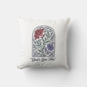 Gottes hat dies Vintage-Blumen-Motiv Glauben Kissen