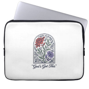 Gottes hat dies Vintage-Blumen-Motiv Glauben Laptopschutzhülle