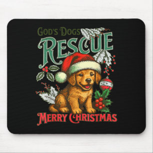 Gottes Hunde retten Weihnachten Santa Golden Retri Mousepad