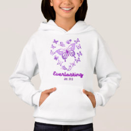 Gottes immerwährende Liebe lila Schmetterlinge Jer Hoodie