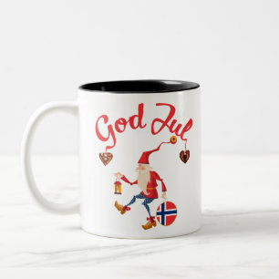 Gottes jul, Norwegischer Merry-Weihnachten Zweifarbige Tasse