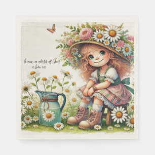 Gottes Kind Gänseblümchen Mädchen Serviette