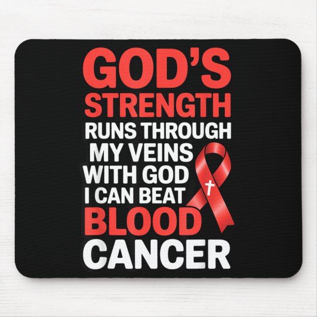 Gottes Kraft Band Krieger Lymphom Blut Mousepad (Vorne)