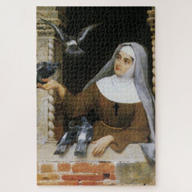 Gottes Kreaturen (Nun Fütternd Vögel) Puzzle (Vertikal)