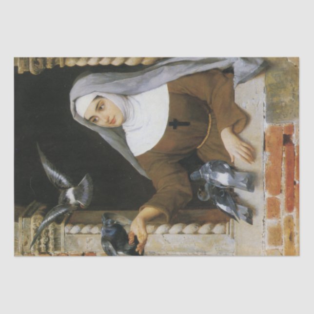 Gottes Kreaturen (Nun Fütternd Vögel) Seidenpapier (Vorderseite)