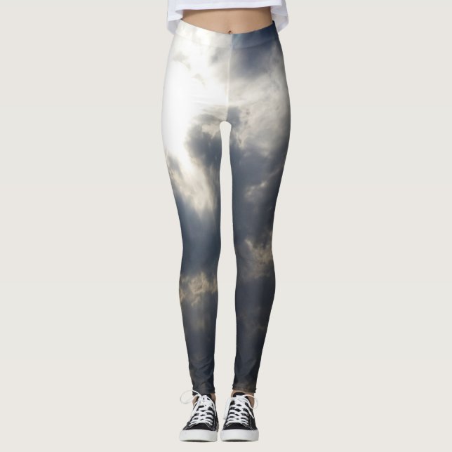 Gottes Licht durch Wolken Leggings (Vorderseite)