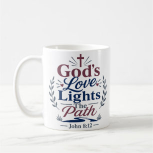 Gottes Liebe erleuchtet den christlichen Spruch Kaffeetasse